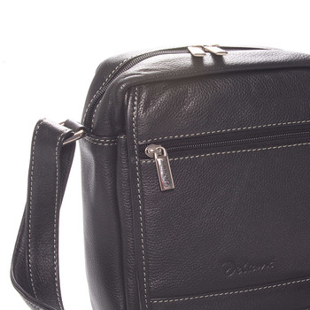 Pánska luxusná kožená taška čierna - Delami Giusto