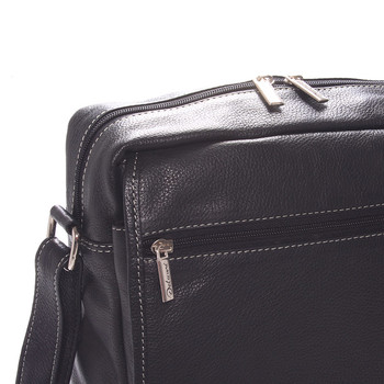 Pánska luxusná kožená taška čierna - Delami Leandro