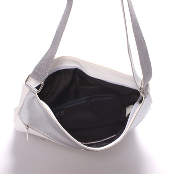 Dámska luxusná crossbody kabelka bielo strieborná - Carine Coletta
