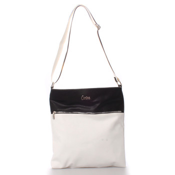 Dámska luxusná crossbody kabelka bielo čierna - Carine Coletta
