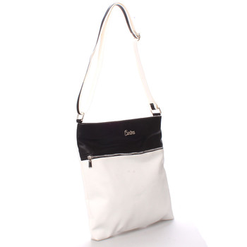 Dámska luxusná crossbody kabelka bielo čierna - Carine Coletta