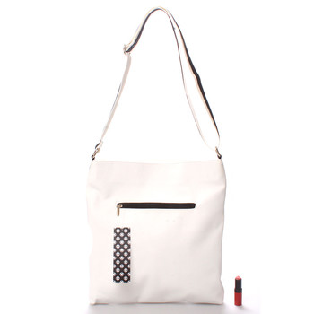 Dámska luxusná crossbody kabelka bielo čierna - Carine Coletta