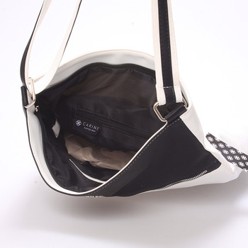 Dámska luxusná crossbody kabelka bielo čierna - Carine Coletta