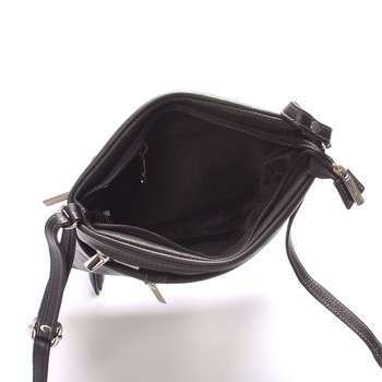 Dámska kožená crossbody kabelka čierna - Sendi Design Basileo