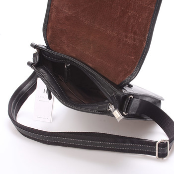 Luxusná pánska kožená taška cez plece čierna - Hexagona Marco
