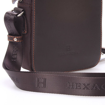 Luxusná pánska kožená kabelka cez plece hnedá - Hexagona Filippo