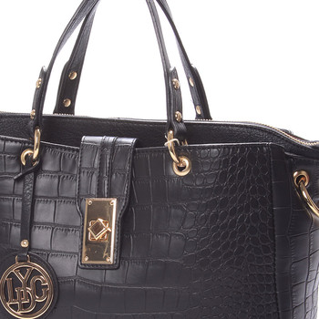 Dámská luxusní kabelka černá kroko - LYDC Helene