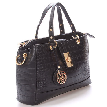 Dámská luxusní kabelka černá kroko - LYDC Helene