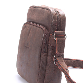 Luxusná pánska kožená taška cez rameno hnedá - Hexagona Carlos