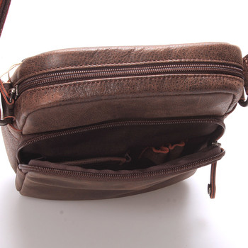 Luxusná pánska kožená taška cez rameno hnedá - Hexagona Carlos