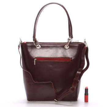 Dámska lakovaná kabelka vínová - filmárka Samanta