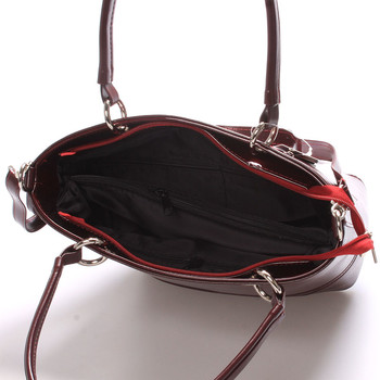 Dámska lakovaná kabelka vínová - filmárka Samanta