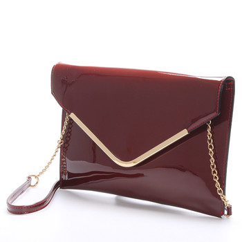 Dámska luxusná vínová lakovaná listová kabelka - David Jones Pamela