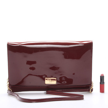 Dámska luxusná vínová lakovaná listová kabelka - David Jones Pamela