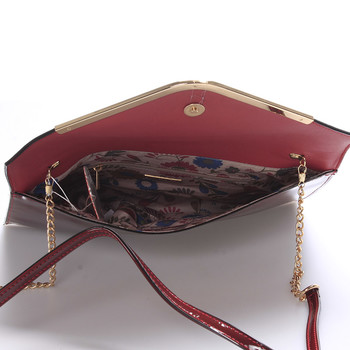 Dámska luxusná vínová lakovaná listová kabelka - David Jones Pamela