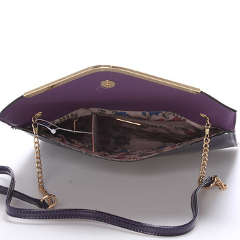 Dámska luxusná fialová lakovaná listová kabelka - David Jones Pamela