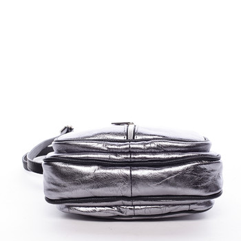 Dámska kožená crossbody kabelka strieborná - ItalY Nadia