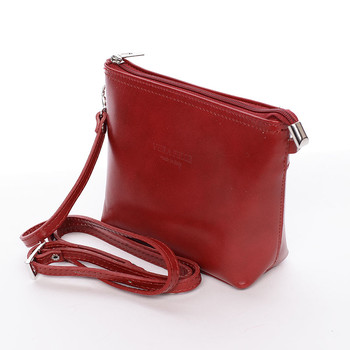 Dámska kožená crossbody kabelka červená - ItalY Garnet