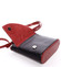 Dámska kožená crossbody kabelka čierno-červená - ItalY Cora