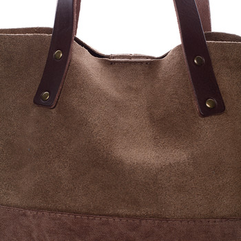 Dámska kožená kabelka shopper hnedá - ItalY Luren