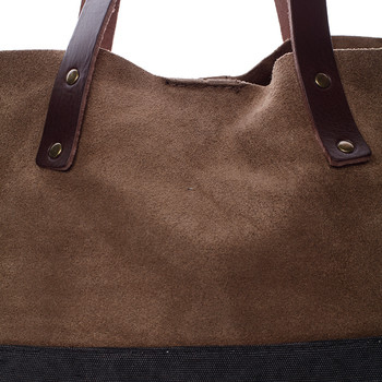 Dámska kožená kabelka shopper čierna - ItalY Luren