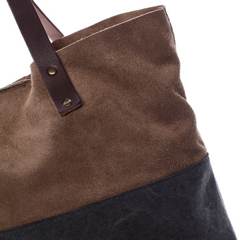 Dámska kožená kabelka shopper čierna - ItalY Luren