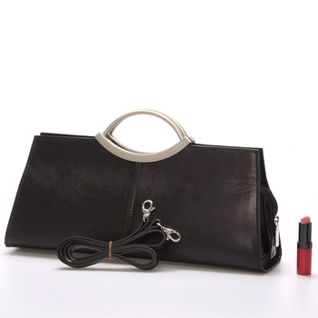 Dámská kožená večerní kabelka černá - ItalY Rose