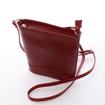 Dámska kožená crossbody kabelka červená - ItalY Bryana