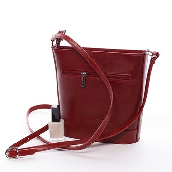 Dámska kožená crossbody kabelka červená - ItalY Bryana