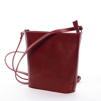 Dámska kožená crossbody kabelka červená - ItalY Bryana