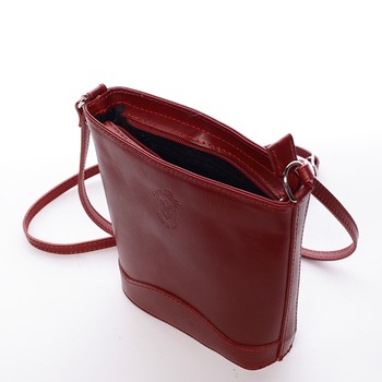Dámska kožená crossbody kabelka červená - ItalY Bryana