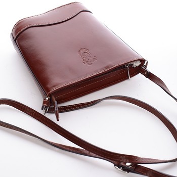 Hnedá kožená crossbody kabelka ItalY Bryana