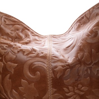 Dámska kožená kabelka cez rameno hnedá - ItalY Heather