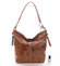Dámska kožená kabelka cez rameno hnedá - ItalY Heather