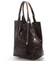 Dámska veľká kožená kabelka shopper hnedá - ItalY Perla