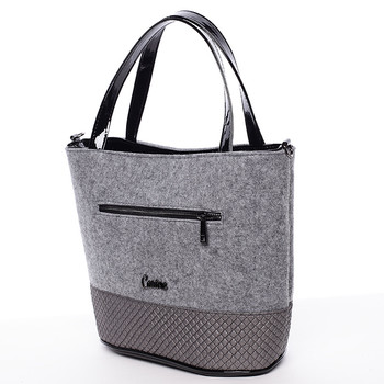 Dámska filcová kabelka sivá - Carine Danielle