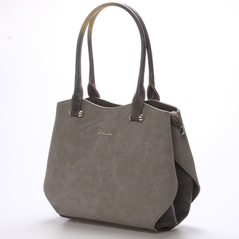 Elegantná semišová kabelka cez rameno šedá - Delami Brigitte