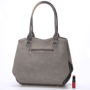 Elegantná semišová kabelka cez rameno šedá - Delami Brigitte