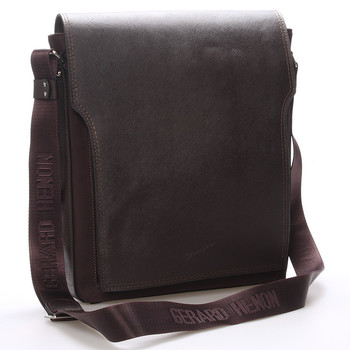 Pánska kožená taška cez rameno hnedá - Gerard HENON Bernard