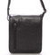 Čierna luxusná kožená taška cez rameno Hexagona 23483
