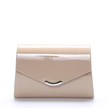 Dámska listová kabelka béžová lakovaná - Delami Viollet