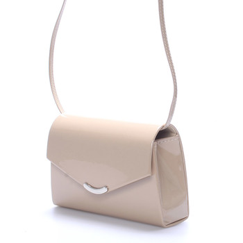 Dámska listová kabelka béžová lakovaná - Delami Viollet