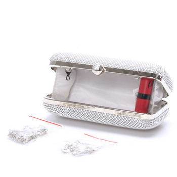 Dámska listová kabelka strieborná perleťová - Delami Clare