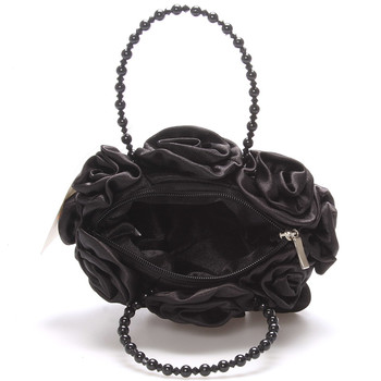 Saténová večerná kabelka čierna