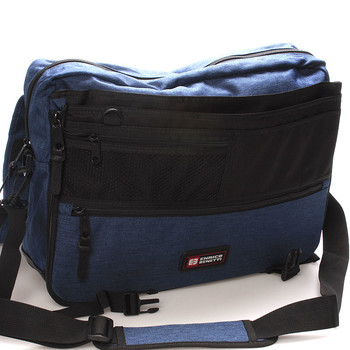 Látková pánska taška cez rameno modrá - Enrico Benetti 4548
