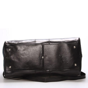Veľká cestovná kožená taška čierna ItalY - Ella