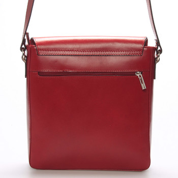 Pánska luxusná kožená taška cez rameno červená - ItalY Crosby