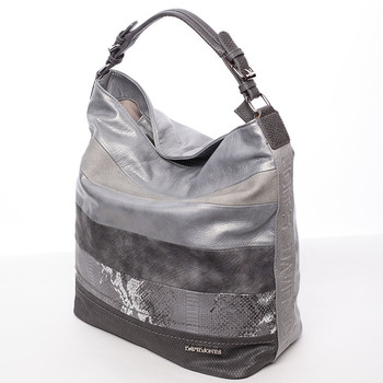 Dámska veľká kabelka cez rameno šedá - David Jones Faunia