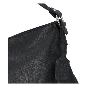 Dámska kožená kabelka cez plece čierna - ItalY Roterry