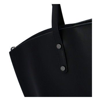 Dámska kožená kabelka čierna - ItalY Jordana Two